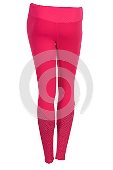 Red Leggins Isolated on White Background.