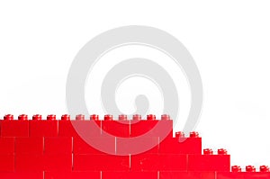 Red Lego blocks with copy space