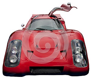 Red LeMans Racing Car Isolated