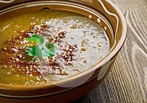 Red lentil soup photo