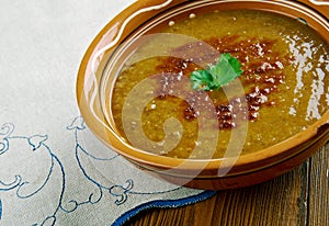 Red lentil soup photo