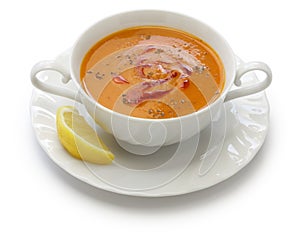Red lentil soup, turkish cuisine photo