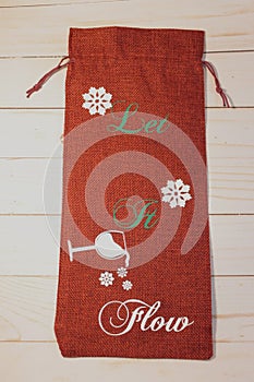 Red Let It Flow Wine Gift Bag