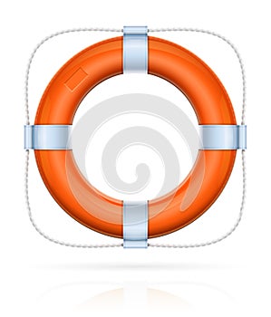 Red life buoy with rope