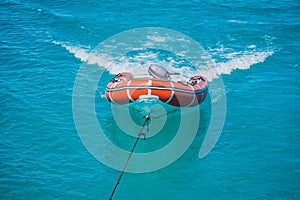 Red Lifeboat in the sea