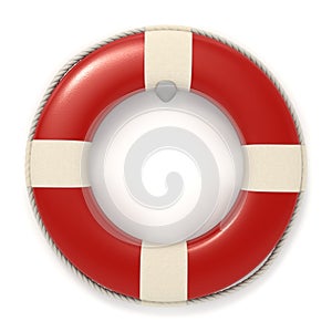 Red lifebuoy icon - Isolated