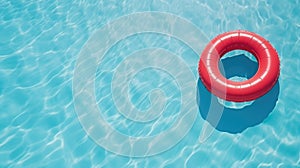 Red lifebuoy in the pool