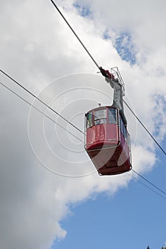 Red lift cabin