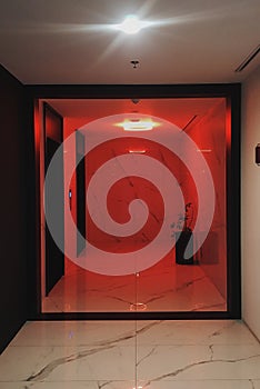 Red light box lobby lift