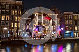 Red light district in Amsterdam the Netherlands by night