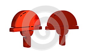 Red Light emitting diode icon isolated on transparent background. Semiconductor diode electrical component.