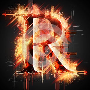 Red light letter R
