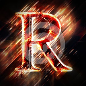 Red light letter R
