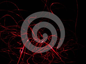 Red light lines abstract background. Nerves, energy, meditation concept. Futuristic glowing path