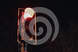 Red light, traffic light, night, dark concept