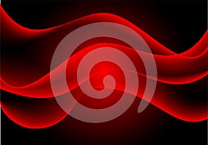 Red light wave on black modern futuristic technology background vector.