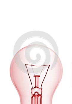 Red lightbulb close-up