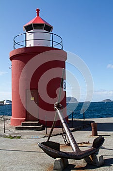 Red lighthouse at Aalesund in Norway