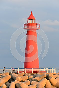 Red Lighthouse in the evening sun