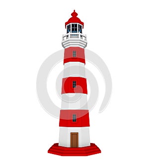 Red Lighthouse Isolated