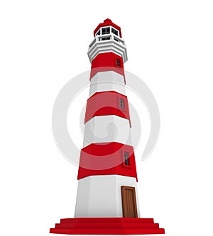 Red Lighthouse Isolated