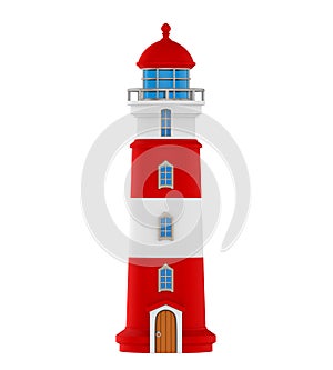 Red Lighthouse Isolated