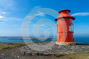 Red lighthouse of Stykkisholmur, Snaefellsnes peninsula Iceland photo