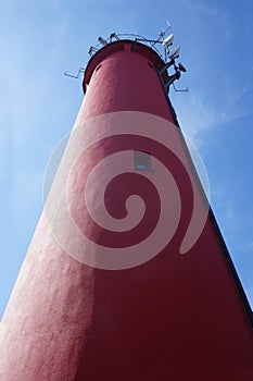 Red lighthouse - view from below