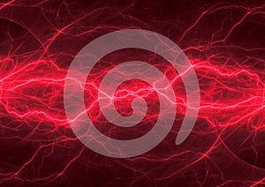 Red lightning and plasma background,  energy and electrical background