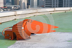 Red Lights on top of tower building for warning air plane