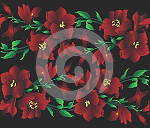 Red lilly pattern illustration