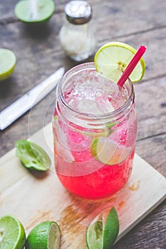 Red Lime Soda Soda beverage A mixture of Red nectar, salt, lemon