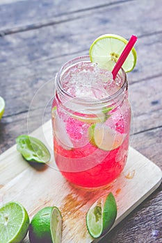Red Lime Soda Soda beverage A mixture of Red nectar, salt, lemon