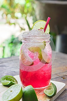 Red Lime Soda Soda beverage A mixture of Red nectar, salt, lemon