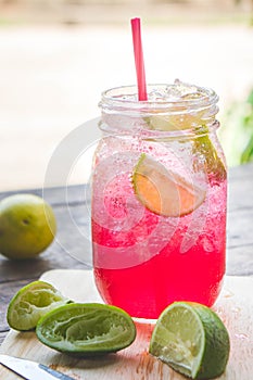 Red Lime Soda Soda beverage A mixture of Red nectar, salt, lemon