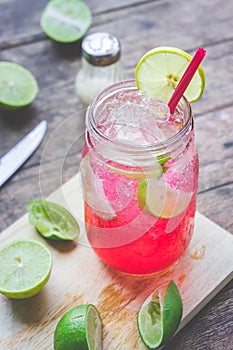 Red Lime Soda Soda beverage A mixture of Red nectar, salt, lemon