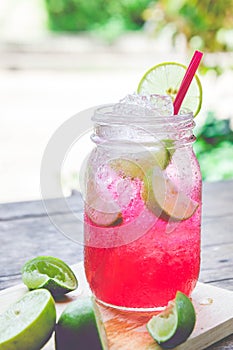 Red Lime Soda Soda beverage A mixture of Red nectar, salt, lemon