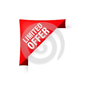 Red limited offer in vintage style. Sticker design. Sale, special offer concept.