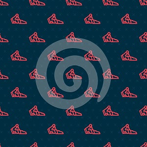 Red line Broken pot icon isolated seamless pattern on black background. Vector