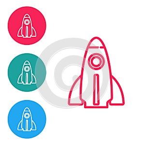 Red line Business startup project concept icon isolated on white background. Symbol of new business, entrepreneurship