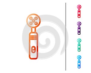 Red line Electric toothbrush icon isolated on white background. Medical instrument. Set color icons. Vector Illustration
