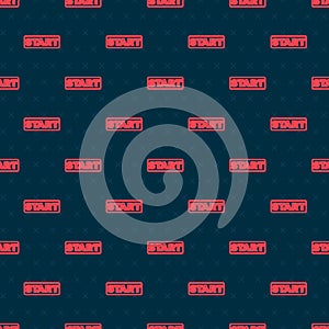 Red line Ribbon in finishing line icon isolated seamless pattern on black background. Symbol of finish line. Sport