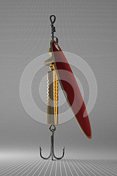 Red in-line spinner lure