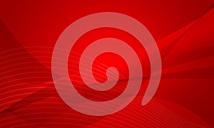 Red lines wave curve depth with soft gradient abstract background