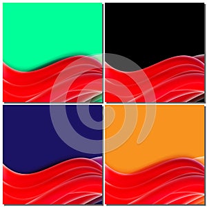 Red lines, wave motion, Design abstract background for business