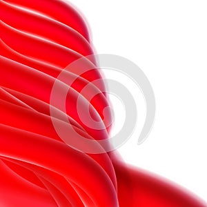 Red lines, wave motion, left, abstract background for business