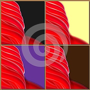 Red lines, wave motion, left, Design abstract background for bus