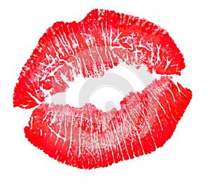 Red lip print