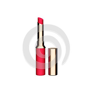 Red lipstick isolated on white background