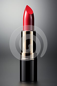 Red lipstick isolated on a white background isolated on a black background.